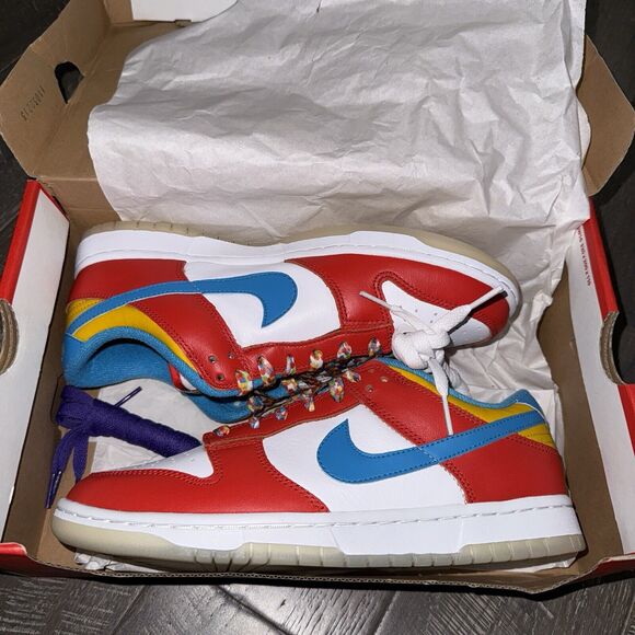 Size Nike Dunk Low x LeBron James x Fruity Pebbles Red VERY